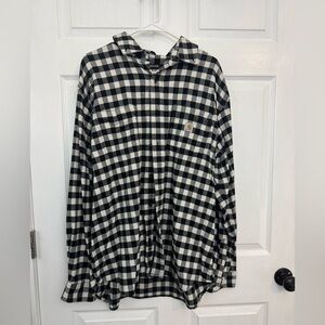 Carhartt Rugged Flex Men's Black and White Plaid Shirt Size XL